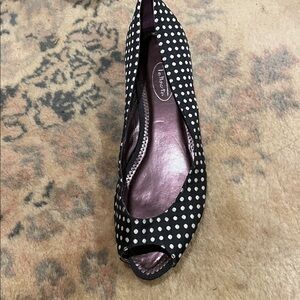 Polka Dot Peep Toe Flats